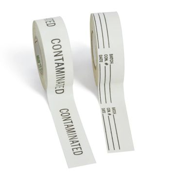 Cinta indicadora de esterilización para autoclave 121 °C — Modelo CONTAMINATED/STERILIZED