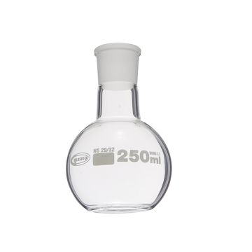 Matraz fondo plano cuello corto borosilicato 3.3 DIN/ISO 4797
